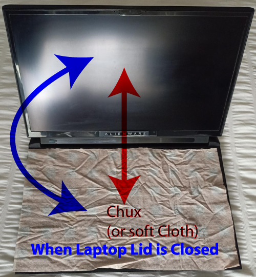 Chux Original Superwipe cloth on laptop keyboard