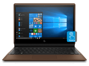 HP Spectre Folio laptop with touchscreen option and windows 10 interface on the screen