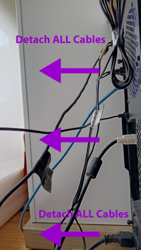 cables behind a desktop computer