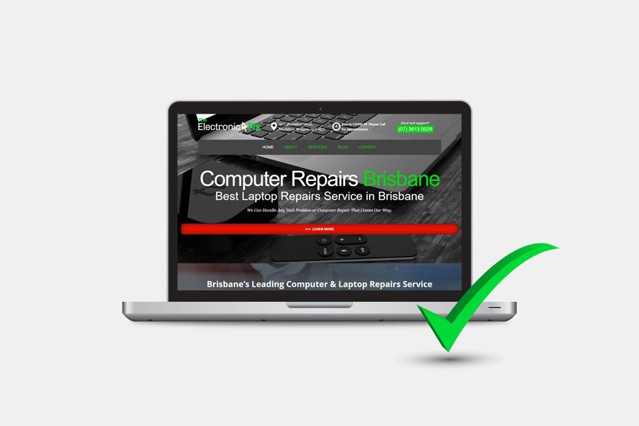 electronicfix.com.au website screenshot inside a laptop illustration