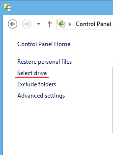 screenshot of file history with highlighted select drive file