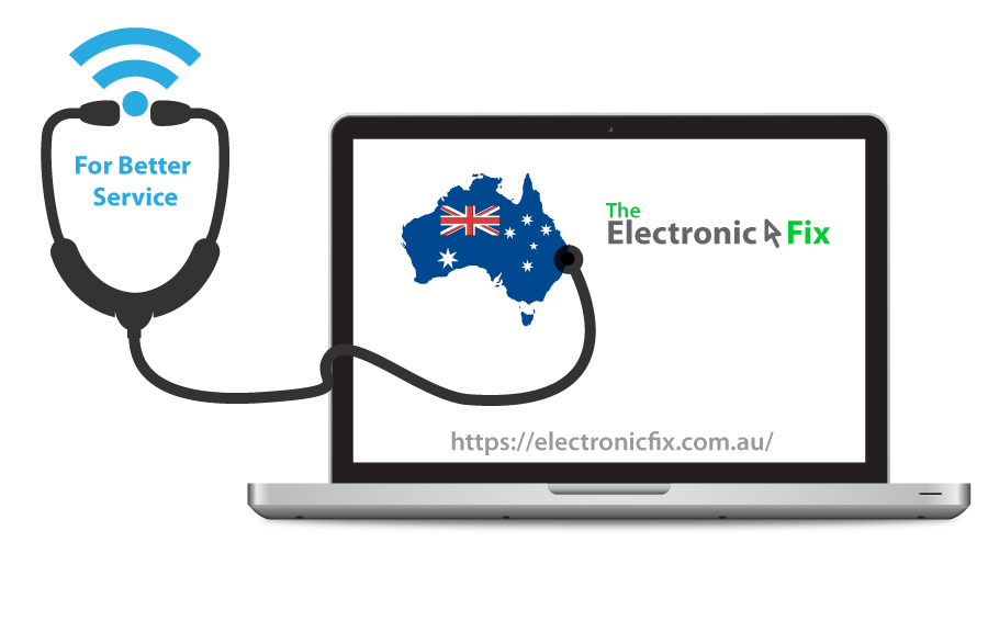 stethoscope laptop computer Wi Fi sign map of Australia Brisbane highlighted