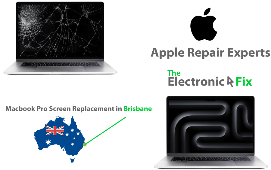 two Macbook Pro Laptops Apple brand logo and Australian Map